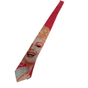 Vintage Ralph Marlin Pink Pin-Up Style Tie Retro Blonde Marylin Monroe‎